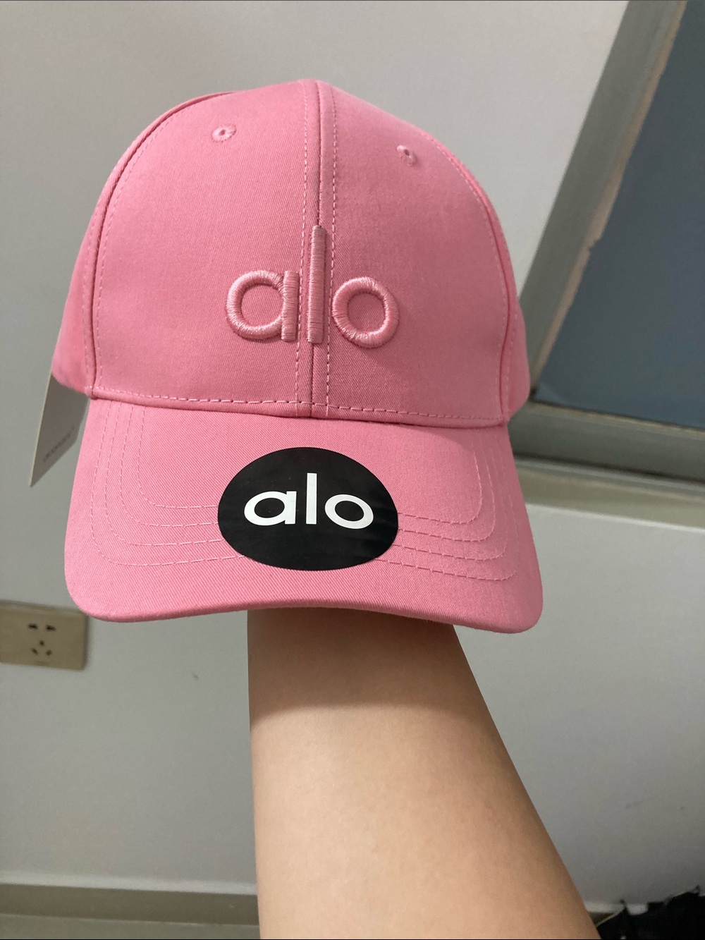 alo Pink Embroidered Logo Baseball Cap